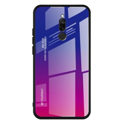 Θήκη Gradient Glass Durable Cover με Προστατευτικό πίσω Τζάμι για Xiaomi Redmi 8 Ροζ-Μωβ