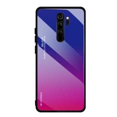 Θήκη Gradient Glass Durable Cover με Προστατευτικό πίσω Τζάμι για Xiaomi Redmi Note 8 Pro Ροζ-Μωβ