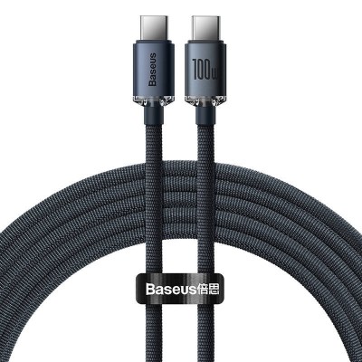 Baseus Crystal Shine Series cable USB cable for fast charging and data transfer USB Type C - USB Type C 100W 1.2m black CAJY000601