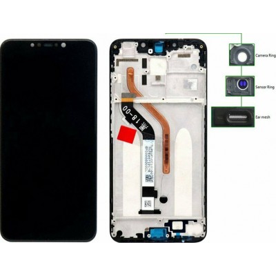 Display Unit + Frame for Poco F1 (Pocophone F1) steel blue OEM