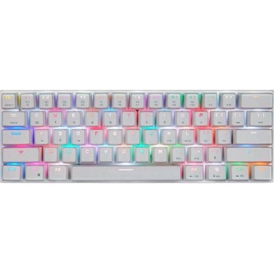 Motospeed CK62 RGB Ασύρματο Gaming Μηχανικό Πληκτρολόγιο 60% με Outemu Blue διακόπτες και RGB φωτισμό (Ελληνικό) Λευκό
