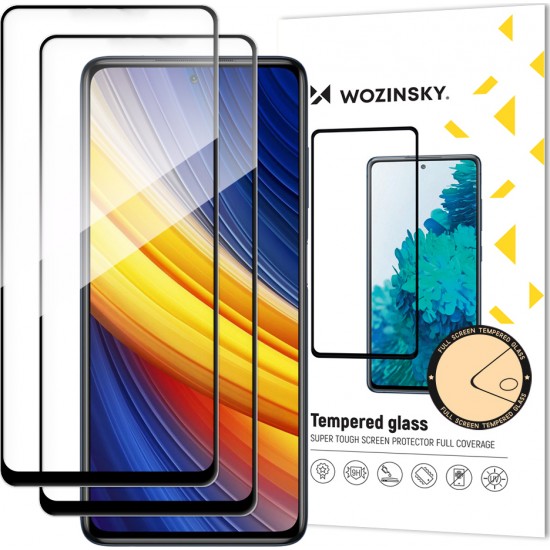 Wozinsky Full Glue Super Tough Full Face Tempered Glass Black (Poco X3 NFC / X3 Pro) - NOTE 9S