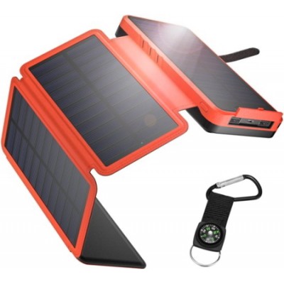 Poweradd Iesafy YD-820S Ηλιακό Power Bank 26800mAh 6W με 2 Θύρες USB-A Πορτοκαλί