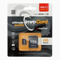 Memory Card Imro microSD 128GB with adapter UHS-3 100MB/s 4K