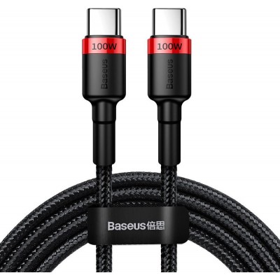 Baseus Cafule Braided USB 2.0 Cable USB-C male - USB-C male Κόκκινο 2m (CATKLF-AL91)