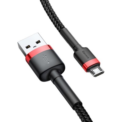 Baseus Cafule Braided USB 2.0 to micro USB Cable Μαύρο 3m (CAMKLF-H91)