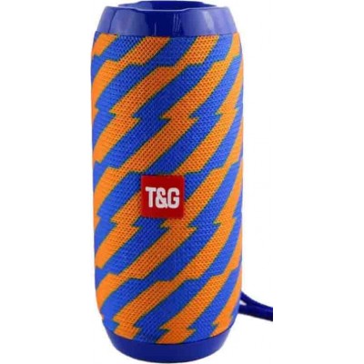 T&G TG-117 Ηχείο Bluetooth 5W με Ραδιόφωνο και διάρκεια μπαταρίας έως 4 ώρες Blue/Orange