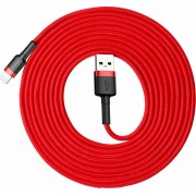 Baseus Cafule Braided USB to Lightning Cable Κόκκινο 3m (CALKLF-R09)