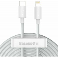 Baseus Simple Wisdom USB 2.0 Cable USB-C male - Lightning Λευκό 1.5m (TZCATLZJ-02) 2τμχ