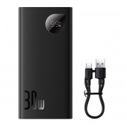  Baseus Adaman2 power bank with digital display 10000mAh 30W 2 x USB / 1x USB Type C Power Delivery Quick Charge SCP black (PPAD040001)