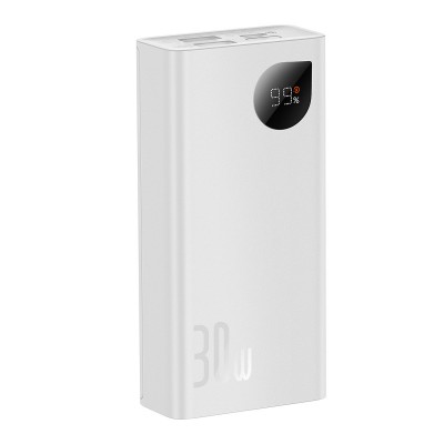  Baseus Adaman2 power bank with digital display 10000mAh 30W 2 x USB / 1x USB Type C Power Delivery Quick Charge SCP white (PPAD040002)