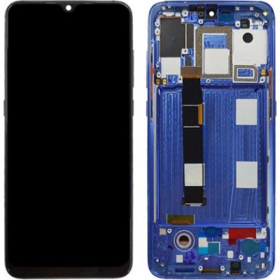 Display Unit + Frame for Xiaomi Mi 9 blue OEM