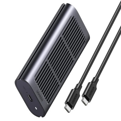 Ugreen SSD case for NVMe / PCIe USB 3.2 Gen 2x2 (SuperSpeed USB 20 Gbps) M.2 (M, M&B key) black (USB Type C cable included) (CM374 black)