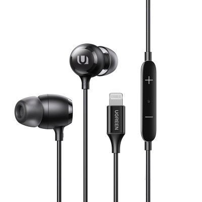 Ugreen MFI wired in-ear headphones with 1.15m Lightning connector black (EP104)