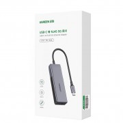 Ugreen adapter USB Type C adapter (male) - Ethernet RJ-45 (female) 5Gbps black (CM312) 70604