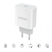  Dudao Φορτιστής EU Wall Charger USB Type C Power Delivery 18W + USB Type C / Lightning καλώδιο (A8EU + PD Λευκό)