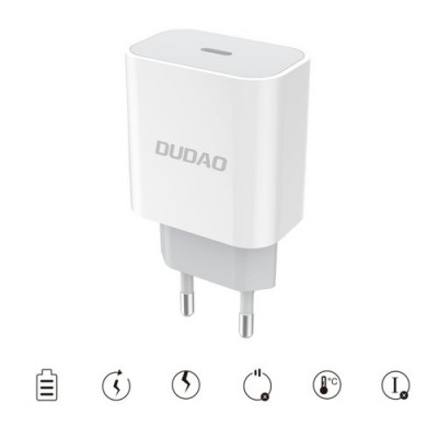 Dudao Φορτιστής EU Wall Charger USB Type C Power Delivery 18W (A8EU Λευκό)
