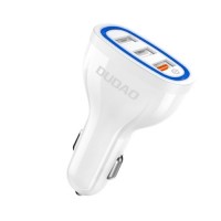 Dudao Φορτιστής Αυτοκινήτου universal 3x USB Quick Charge 3.0 QC3.0 2.4A 18W Λευκό (R7S)