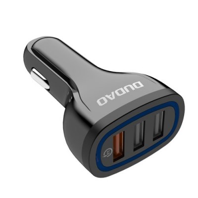 Dudao Φορτιστής Αυτοκινήτου universal 3x USB Quick Charge 3.0 QC3.0 2.4A 18W Μαύρο (R7S)