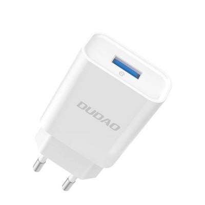 Dudao Φορτιστής EU Adapter USB Wall Charger 5V/2.4A QC3.0 Quick Charge 3.0 Λευκό(A3EU white)