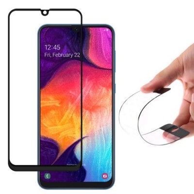 Wozinsky Full Cover Flexi Nano Glass Hybrid Screen Protector with frame for Samsung Galaxy A50s / Galaxy A50 / Galaxy A30s Μαύρο