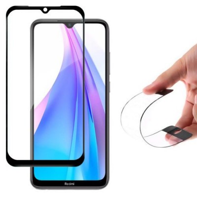 Wozinsky Full Cover Flexi Nano Glass Hybrid Screen Protector with frame for Xiaomi Redmi Note 8T  μαύρο