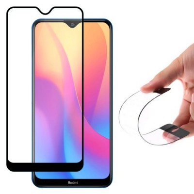 Wozinsky Full Cover Flexi Nano Glass Hybrid Screen Protector with frame for Xiaomi Redmi 8A μαύρο