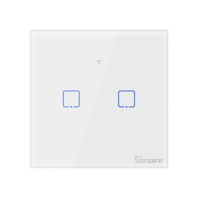Sonoff T1EU2C-TX touch Wi-Fi wireless wall smart switches white + RF 433 (IM190314013)