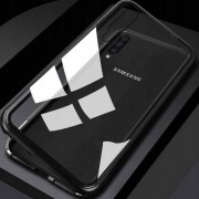 Case SAMSUNG GALAXY A12 3in1 Double Magnetic 360° Aluminium & Glass black
