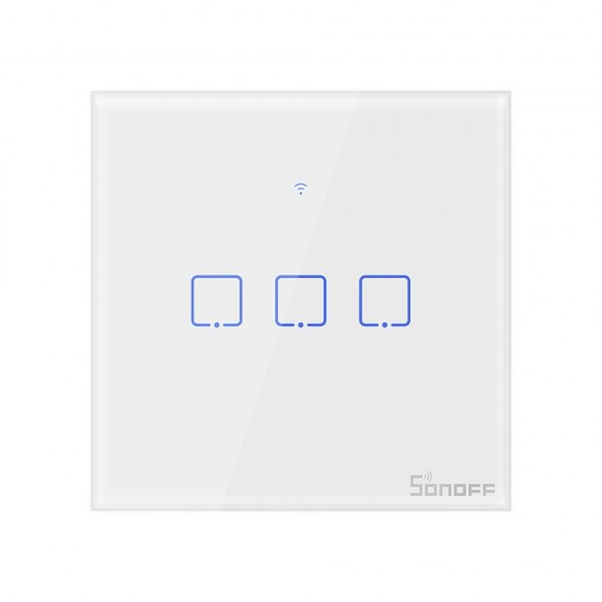 Sonoff T1EU3C-TX touch Wi-Fi wireless wall smart switches white + RF 433