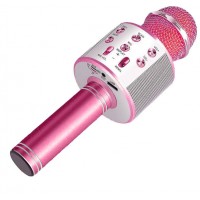 Ασύρματο μικρόφωνο για Karaoke με Playback Controller - Ροζ (WS-858)