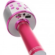 Ασύρματο μικρόφωνο για Karaoke με Playback Controller - Ροζ (WS-858)