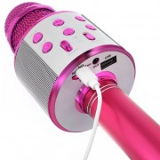 Ασύρματο μικρόφωνο για Karaoke με Playback Controller - Ροζ (WS-858)