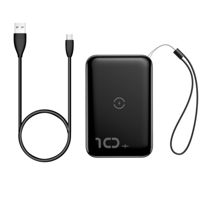 Baseus Mini S Bracket Power Bank 10000mAh 18W with Wireless Charger Qi 10W black (PPXFF10W-01)