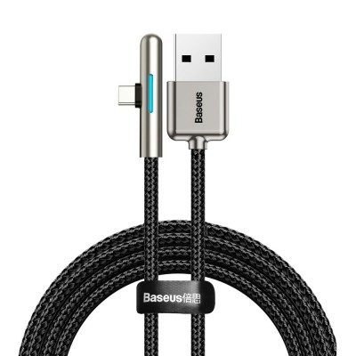Baseus Mobile Game Elbow Cable USB Type C with Nylon Braid 4A 40W Huawei Super Charge 1m black (CAT7C-B01)