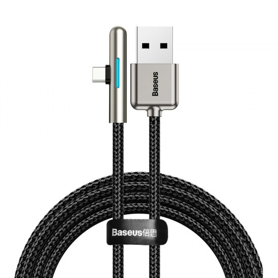 Baseus Mobile Game Elbow Cable USB Type C with Nylon Braid 4A 40W Huawei Super Charge 1m black (CAT7C-B01)