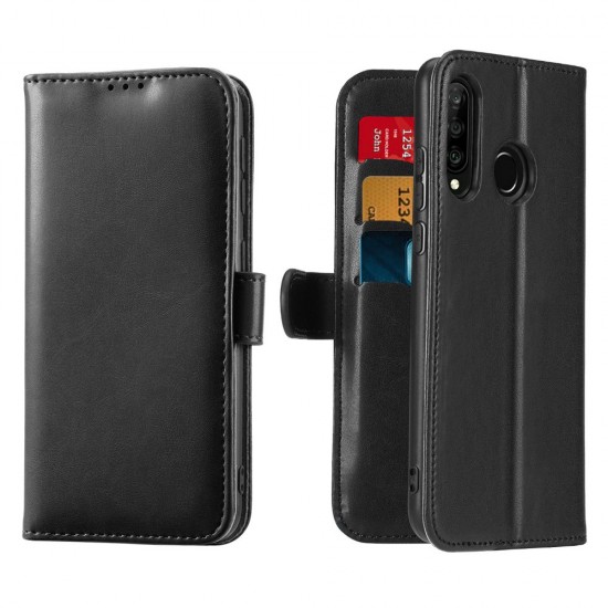 DUX DUCIS Wish Genuine Leather Bookcase type case for Huawei P30 Lite black