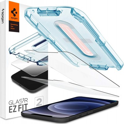 Spigen® (x2.Pack) GLAS.tR™ EZ FIT™ HD AGL01801 iPhone 12 / 12 Pro Premium Tempered Glass Screen Protector