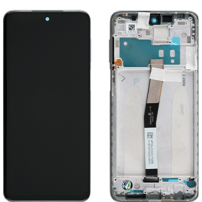 Γνήσια Οθόνη LCD με Μηχανισμό Αφής και Πλαίσιο για Xiaomi Redmi Note 9 Pro 560002J6B200 (Service Pack) - Χρώμα: Λευκό