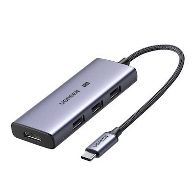 Ugreen 4in1 multi-functional HUB USB Type C - 3x USB 3.2 Gen 1 / HDMI 2.1 8K 30Hz gray (50629 CM500)