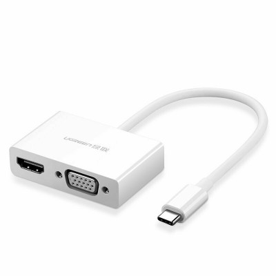 Ugreen adapter video converter USB Type C - HDMI / VGA white (MM123) 6957303838431