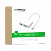 Ugreen adapter video converter USB Type C - HDMI / VGA white (MM123) 6957303838431