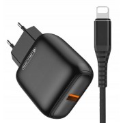 JELLICO Travel charger - C32 18W USB3.0 + cable lightning set black