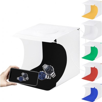 PULUZ PU5022 Μίνι αναδιπλούμενο στούντιο φωτογράφισης 24x23x22cm με 2 LED panels 1100LM και 6 σκηνικά