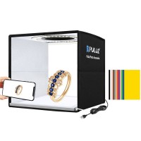 PULUZ PKT3101B Μίνι αναδιπλούμενο στούντιο φωτογράφισης 25x25x25cm με ενσωματωμένο φωτισμό LED,12 σκηνικά και shadow mat