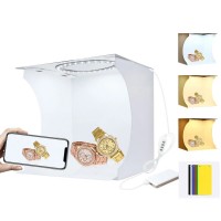 PULUZ PU5023 Μίνι αναδιπλούμενο στούντιο φωτογράφισης 24x23x22cm με LED ring panel 1000LM και 6 σκηνικά