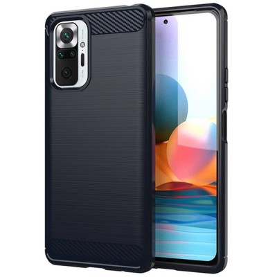 Nexeri Silicone Armored Carbon Case for Xiaomi Redmi Note 10 Pro black