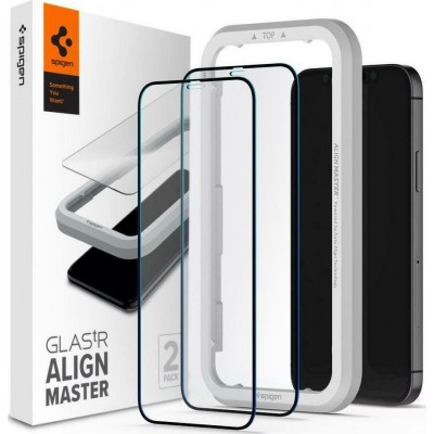 TEMPERED GLASS SPIGEN ALM GLASS FC 2-PACK iPhone 12 / 12 Pro black