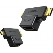 Ugreen adapter HDMI Type A (female) to mini HDMI (male) / micro HDMI (male) black (20144)