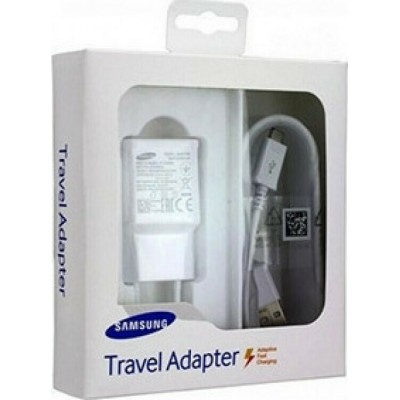 Origina Samsung Φορτιστής με Θύρα USB-A και Καλώδιο micro USB 15W Λευκός (EP-TA20EWE & ECB-DU4EWE)